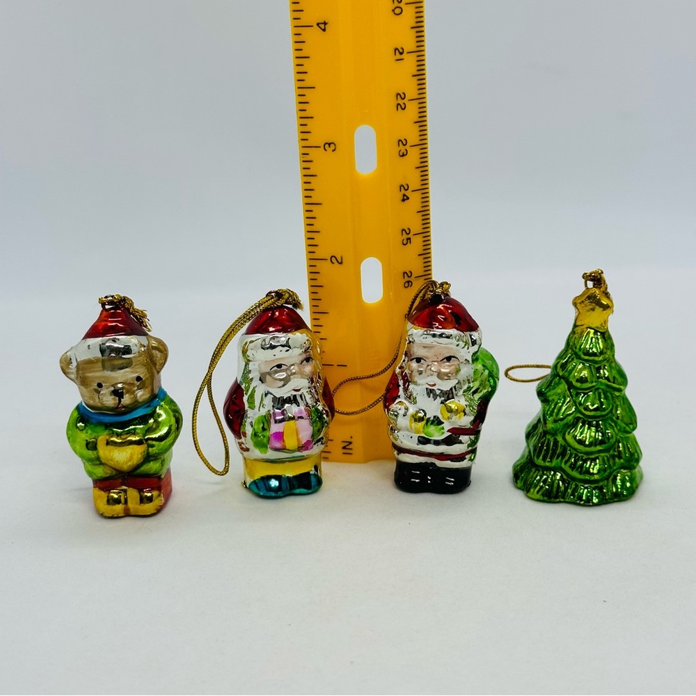 Lot of 12 Vtg Ceramic Mini Christmas Ornaments Santa Tree Train Moon Horse Bear+ - Picture 15 of 16